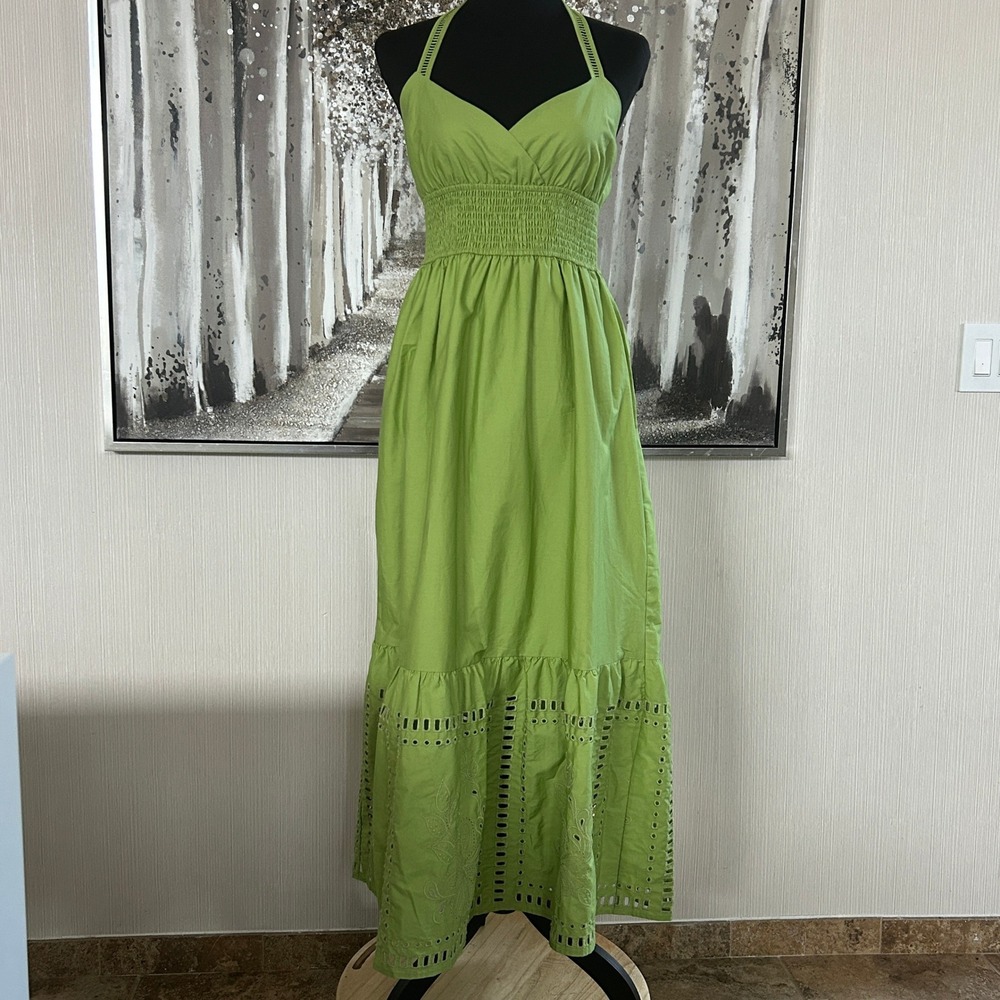 CALYPSO ST. BARTH Sleeveless Embroidered Eyelet 100% Cotton Maxi Dress - Size SP - Picture 2 of 10
